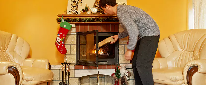 Rusted Metal Fireplace Restoration in Coralville, Iowa